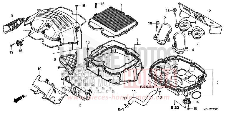 FILTRE A AIR de VFR1200X "Crosstourer" Méca PEARL GLARE WHITE (NHB53B) 2015